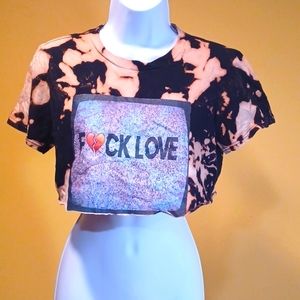 GUC TieDye F❤️CK LOVE CHASE CHECKS Crop Top
